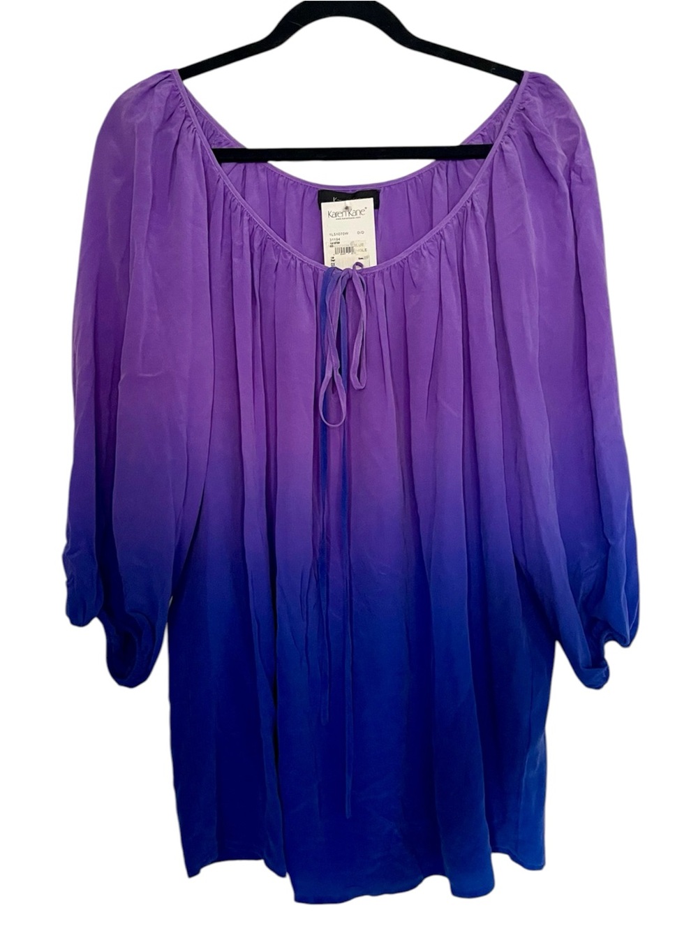 Karen Kane Silk Purple Ombré Size 0X Blouse